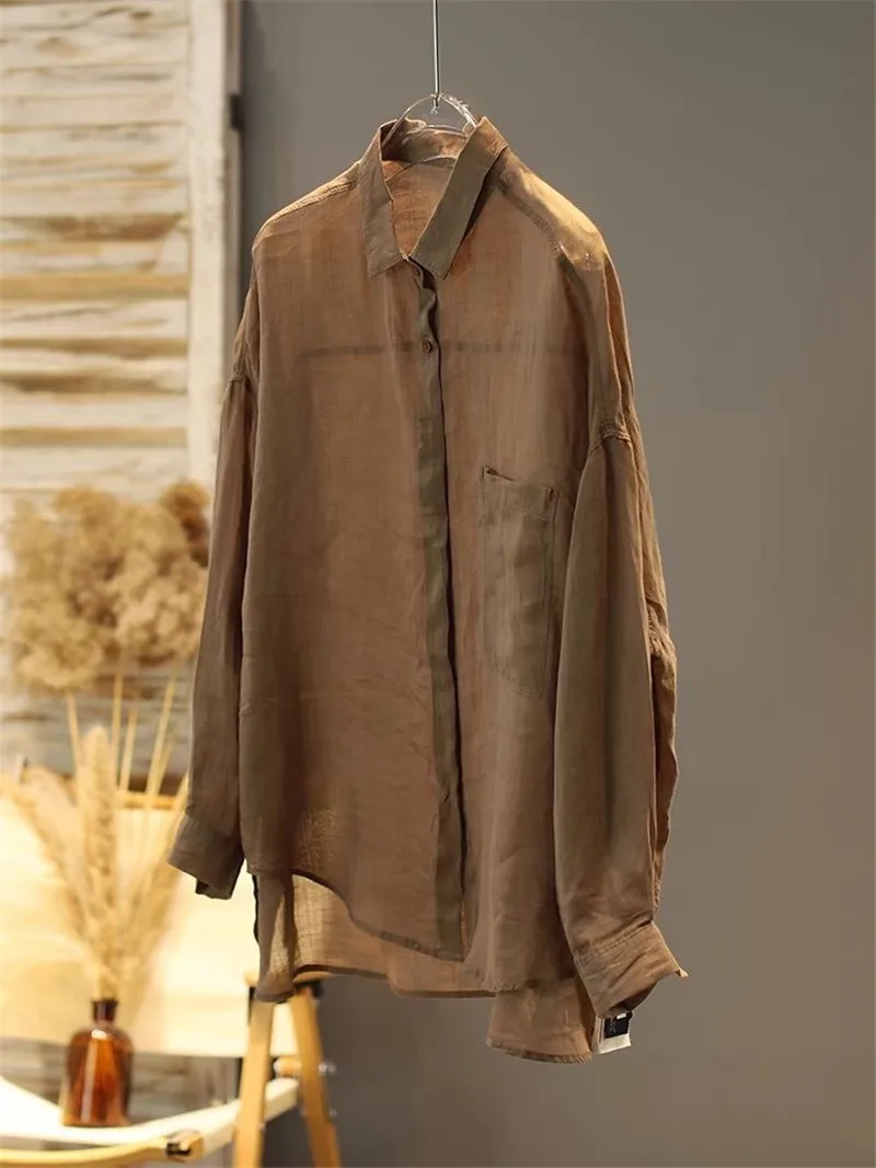 Summer New Simple Breathable Cotton Linen Shirts Women Korean Fashion Female Blouse Long Sleeve Casual All Match Hemp Tops
Summer New Simple Breathable Cotton Linen Shirts Women Korean Fashion Female Blouse Long Sleeve Casual All Match Hemp Tops