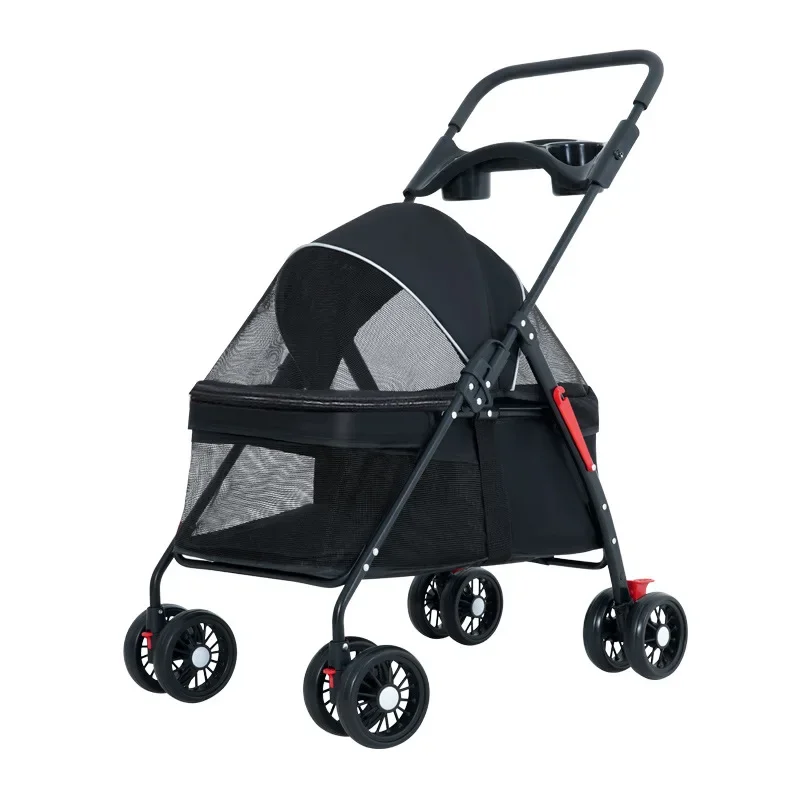 Pet Stroller for Cats/Dogs, Zipper Entry, Dog/Cat Puppy Stroller Easy One-Hand Fold, Jogging Tires, with Cup Holder
Pet Stroller for Cats/Dogs, Zipper Entry, Dog/Cat Puppy Stroller Easy One-Hand Fold, Jogging Tires, with Cup Holder