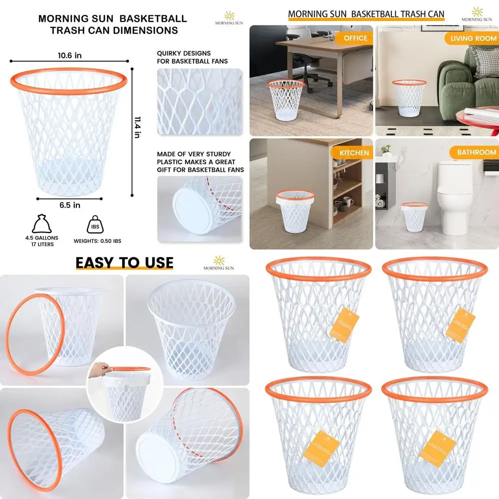 Basketball-Themed 4.5 Gallon Trash Can - Perfect for Boys' Rooms, Offices, Bedrooms, and Sports Events
Basketball-Themed 4.5 Gallon Trash Can - Perfect for Boys' Rooms, Offices, Bedrooms, and Sports Events