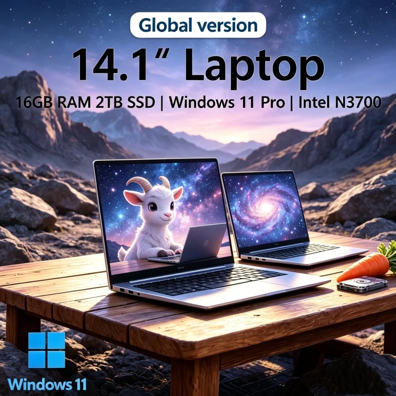 2026 Serene Miniature 14.1'' Paperthin Laptop 16GB RAM SSD Intel N3700 1080P Screen Windows 11 Pro Smart Composed Alert Sharp
2026 Serene Miniature 14.1'' Paperthin Laptop 16GB RAM SSD Intel N3700 1080P Screen Windows 11 Pro Smart Composed Alert Sharp