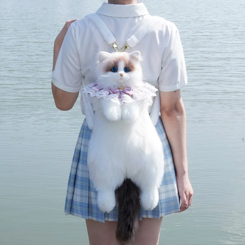 White Super Cute Trendy And Fashionable Cat bags plush Cat Backpack Pure Handmade Simulation Cat Shopping Bag Birthday Gifts Bag
White Super Cute Trendy And Fashionable Cat bags plush Cat Backpack Pure Handmade Simulation Cat Shopping Bag Birthday Gifts Bag
