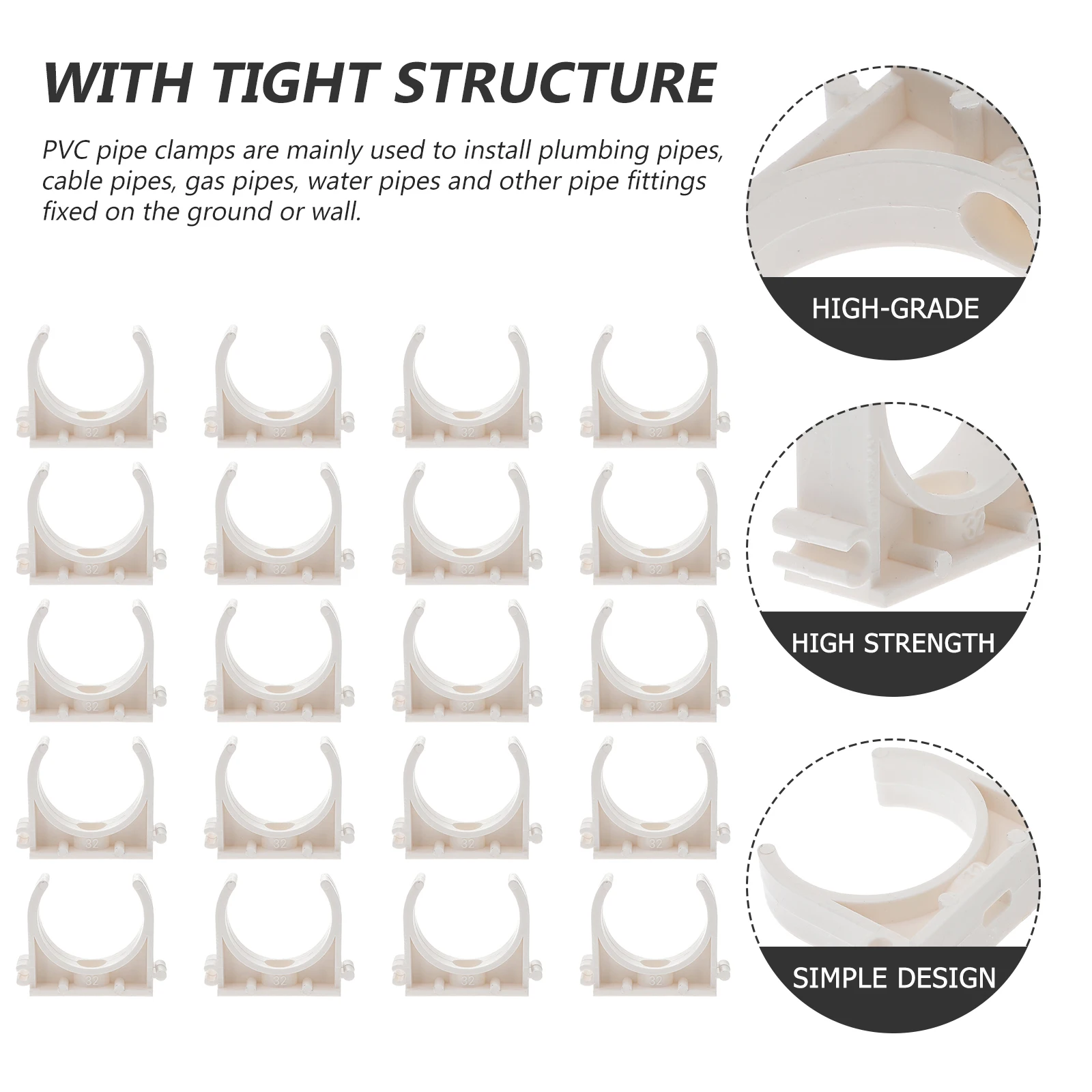 Pipe Card U Stainless Supports Double Hole Clamp Clamps Clips for Water Shape Fixture 
Pipe Card U Stainless Supports Double Hole Clamp Clamps Clips for Water Shape Fixture