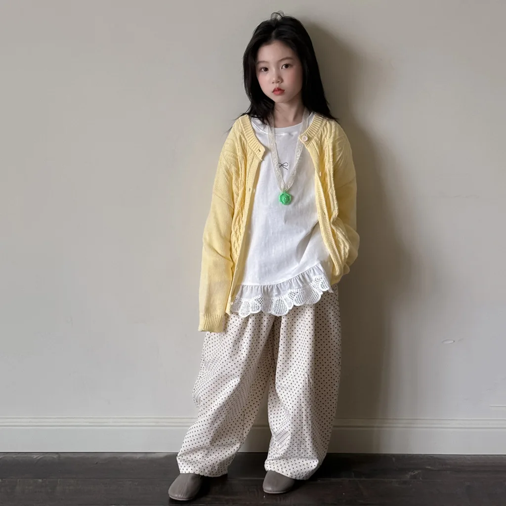 Childrens Clothing Girls Casual Pants 2025 Spring New Childrens Polka Dot Pants Stylish Casual Wide Leg Pants
Childrens Clothing Girls Casual Pants 2025 Spring New Childrens Polka Dot Pants Stylish Casual Wide Leg Pants