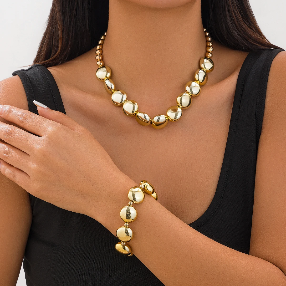 New Arrival European Ins Punk Style Geometric Flat Bead Choker Necklace CCB Bead Versatile Jewelry for Women
New Arrival European Ins Punk Style Geometric Flat Bead Choker Necklace CCB Bead Versatile Jewelry for Women