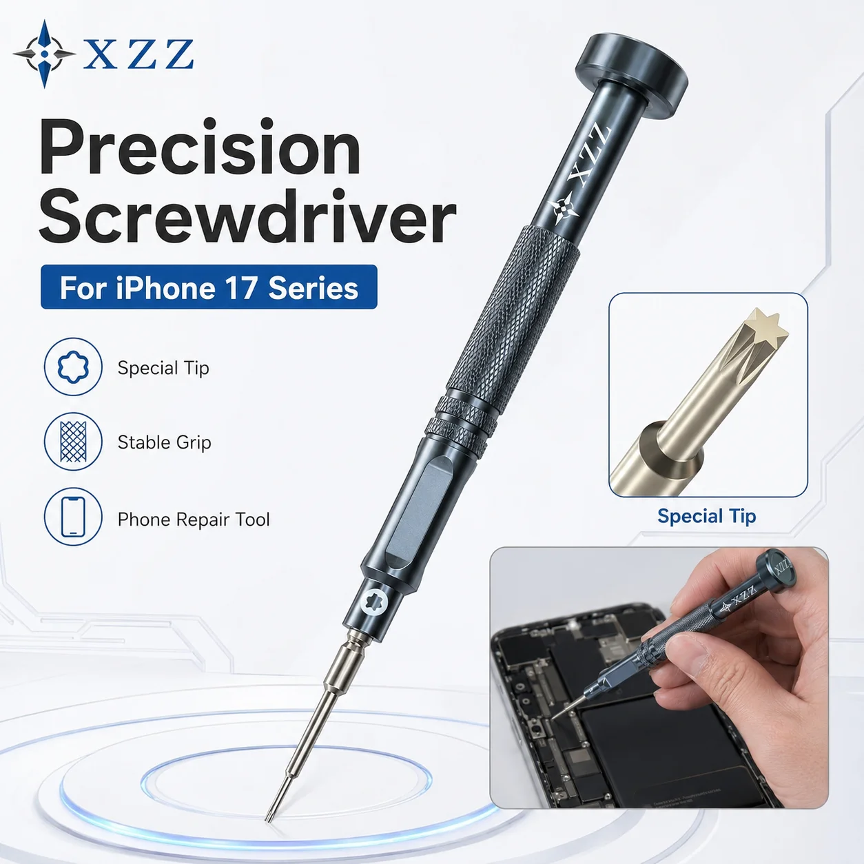 XZZ i7 Precision T5 Tail Screwdriver Strong Magnetic Disassembly Tool for iPhone 17 PCB Motherboard Phone Repair
XZZ i7 Precision T5 Tail Screwdriver Strong Magnetic Disassembly Tool for iPhone 17 PCB Motherboard Phone Repair