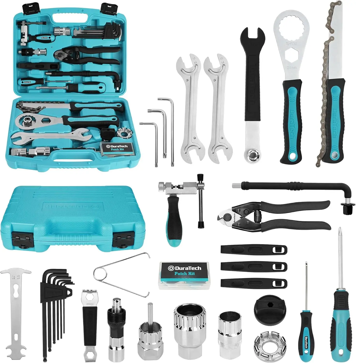 40-Piece Complete Bicycle Repair Tool Kit with Storage Case for Mountain & Road Bike Maintenance - Ideal Gift
40-Piece Complete Bicycle Repair Tool Kit with Storage Case for Mountain & Road Bike Maintenance - Ideal Gift
