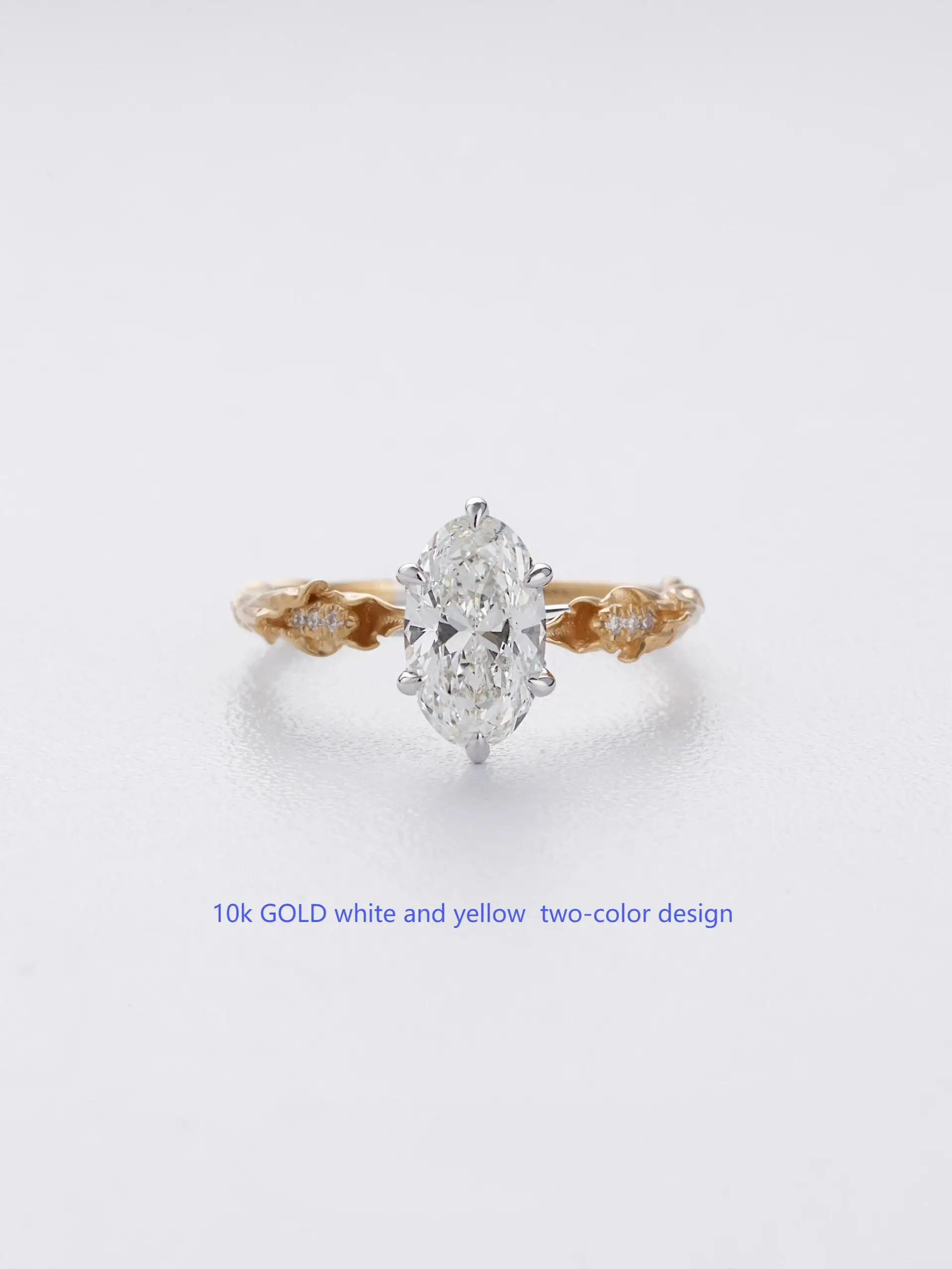 10K solid real gold Lab grown diamond wedding ring female IGI Oval CVD White Golden Gold double color 1CT engagement ring female
10K solid real gold Lab grown diamond wedding ring female IGI Oval CVD White Golden Gold double color 1CT engagement ring female
