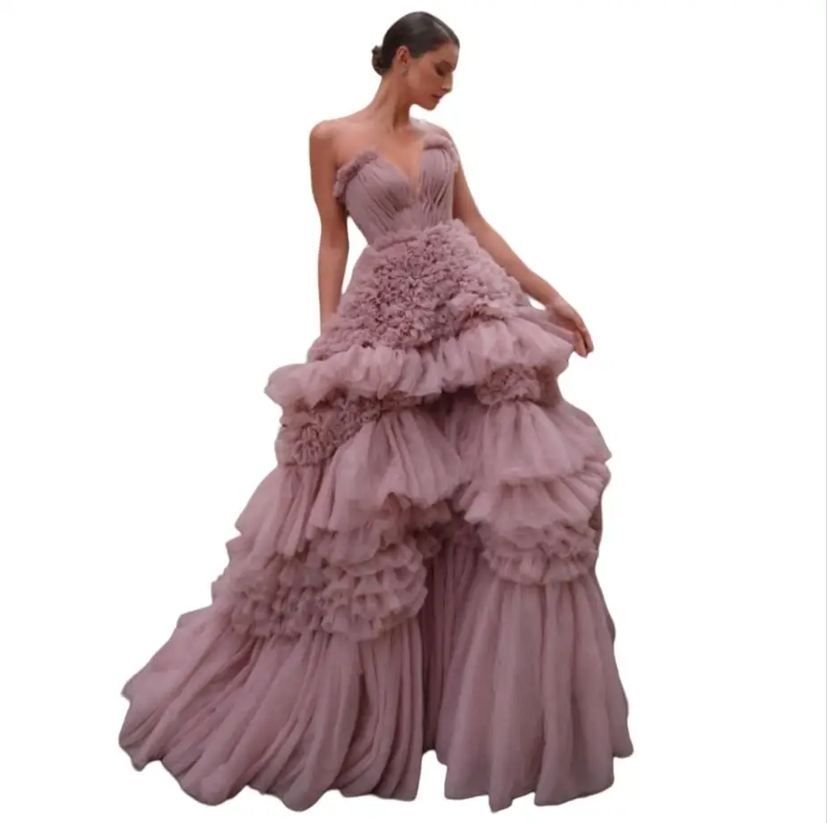 Pink Multi-Layered Ball Gown robes de soirée Mesh Fabric Strapless Evening Dresses Floor-Length Prom Dress 2025 Customized
Pink Multi-Layered Ball Gown robes de soirée Mesh Fabric Strapless Evening Dresses Floor-Length Prom Dress 2025 Customized