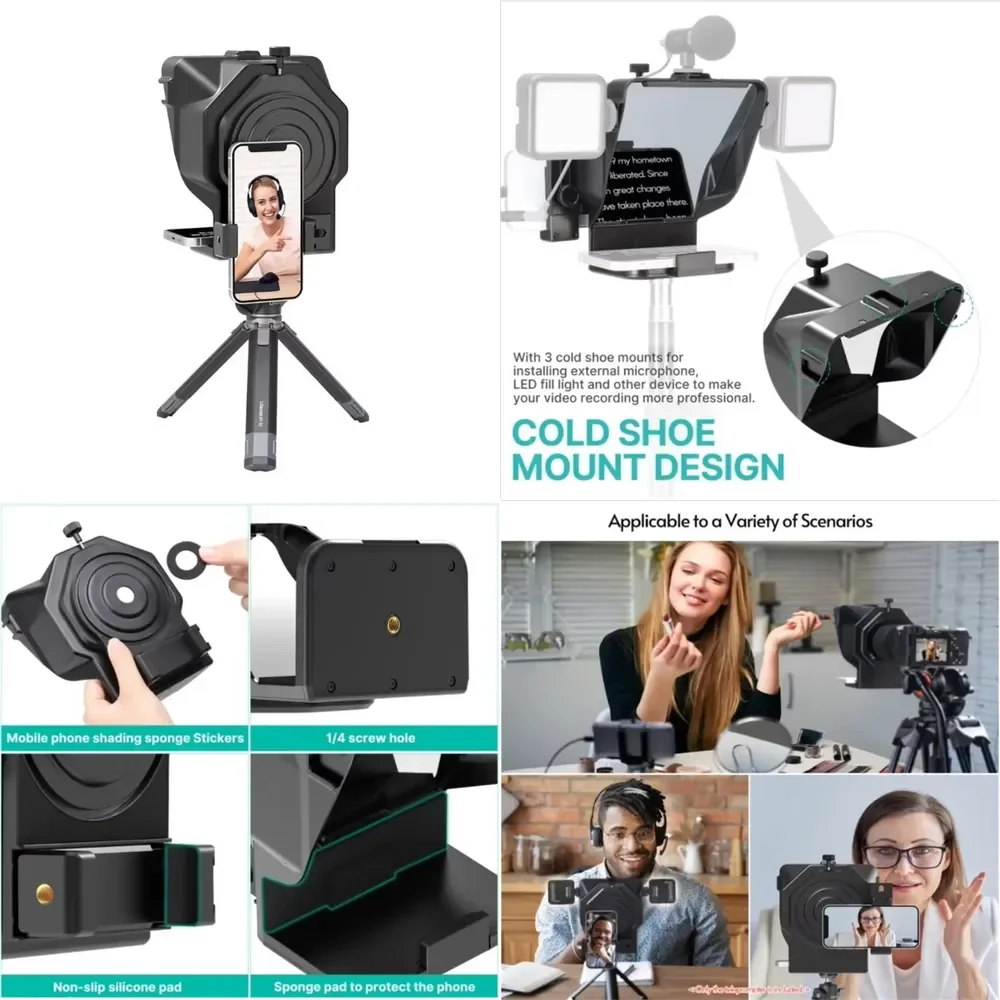 WAP01 PT-15 Teleprompter for Smartphones & DSLR Cameras Perfect use for Video Recording, Live Broadcast and Interviews
WAP01 PT-15 Teleprompter for Smartphones & DSLR Cameras Perfect use for Video Recording, Live Broadcast and Interviews