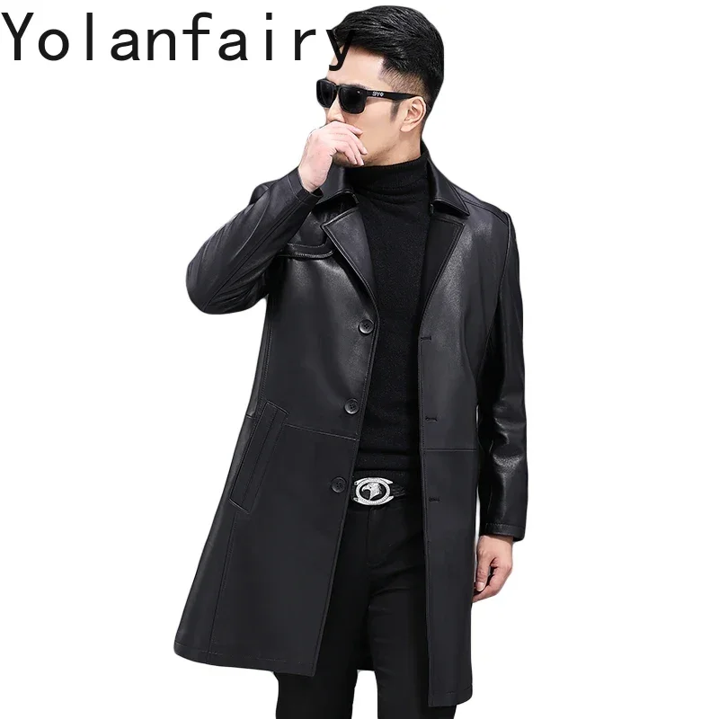 YOLANFAIRY Autumn Winter Coats and Jackets for Men Clothes Long Real Sheepskin Windbreaker Suit Collar Genuine Leather Jacket
YOLANFAIRY Autumn Winter Coats and Jackets for Men Clothes Long Real Sheepskin Windbreaker Suit Collar Genuine Leather Jacket