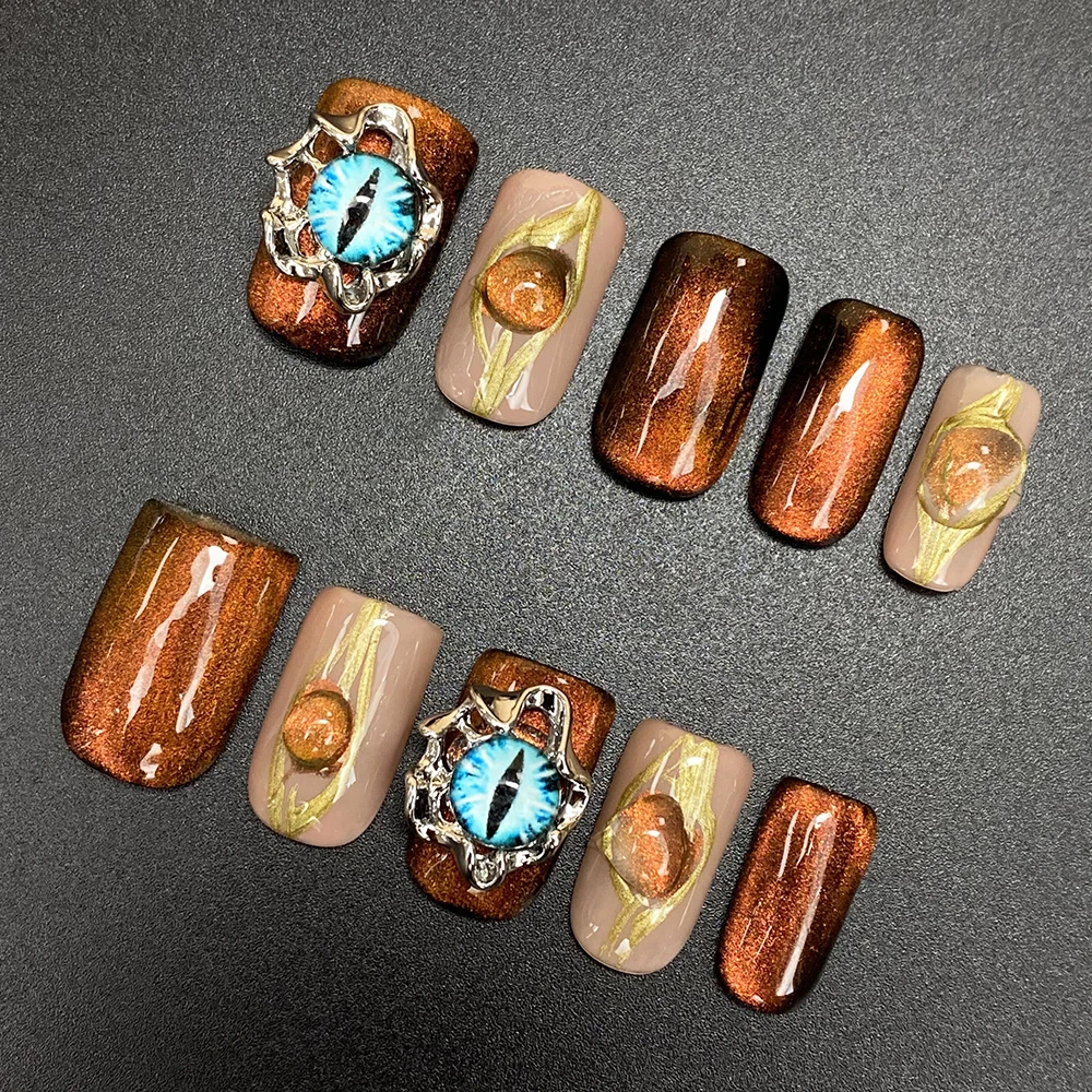 10PCS Charm Covered Decoration 20mm Short Square Handmade Nails Set Luxurious Exclusive Design Acrylic Fingernails with Tools
10PCS Charm Covered Decoration 20mm Short Square Handmade Nails Set Luxurious Exclusive Design Acrylic Fingernails with Tools