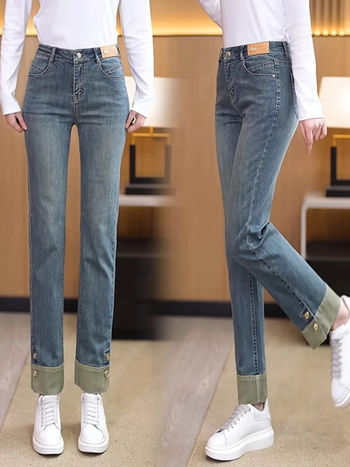 High Waist Straight Leg Denim Jeans Women's Autumn 2025 Slimming een Blue Color French Bread Pants Tapered Tube
High Waist Straight Leg Denim Jeans Women's Autumn 2025 Slimming een Blue Color French Bread Pants Tapered Tube