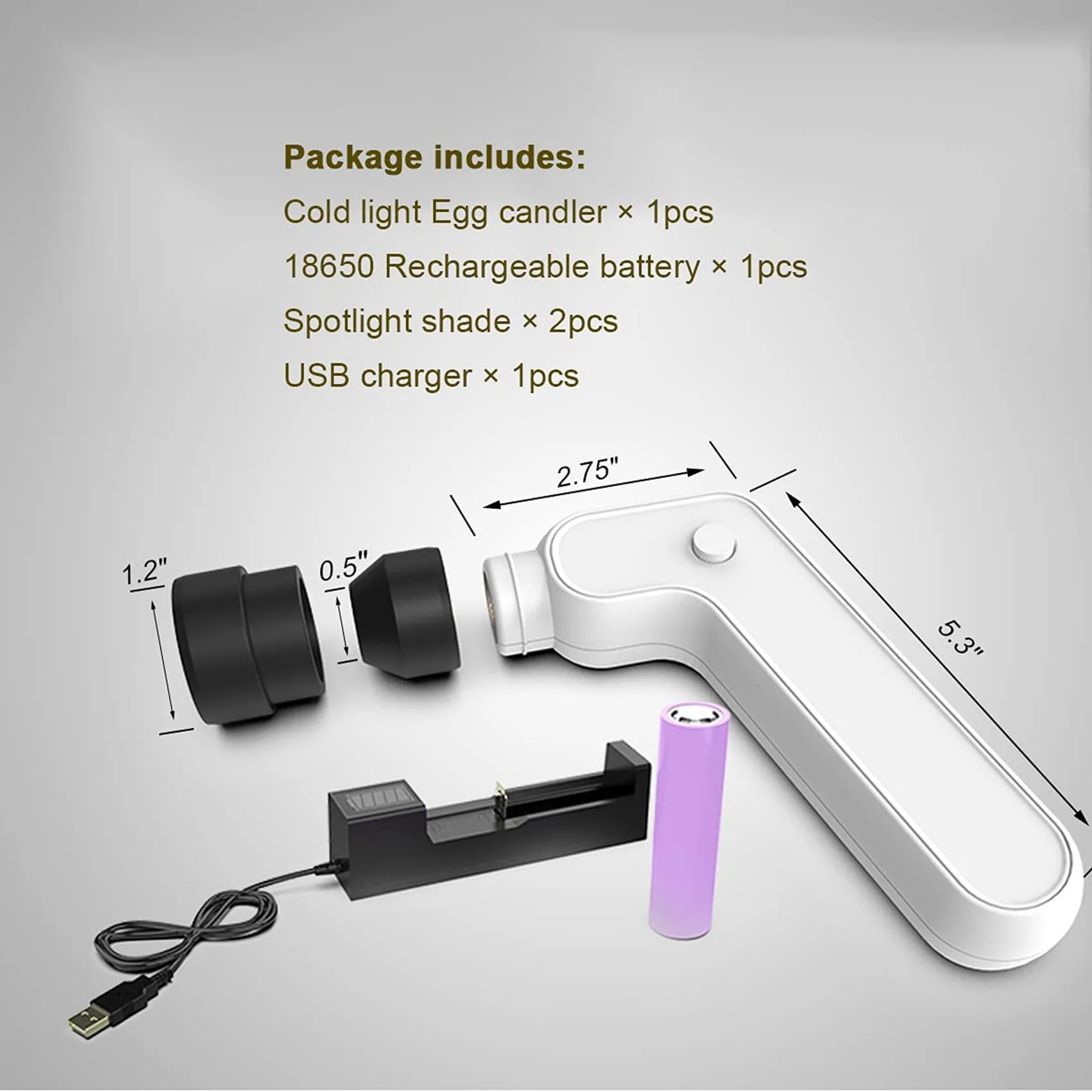 A98E-2X Egg Candler Tester Rechargeable Wireless Cool Light Incubator Candling Lamp With Two Soft Head Fit For All Eggs Type
A98E-2X Egg Candler Tester Rechargeable Wireless Cool Light Incubator Candling Lamp With Two Soft Head Fit For All Eggs Type