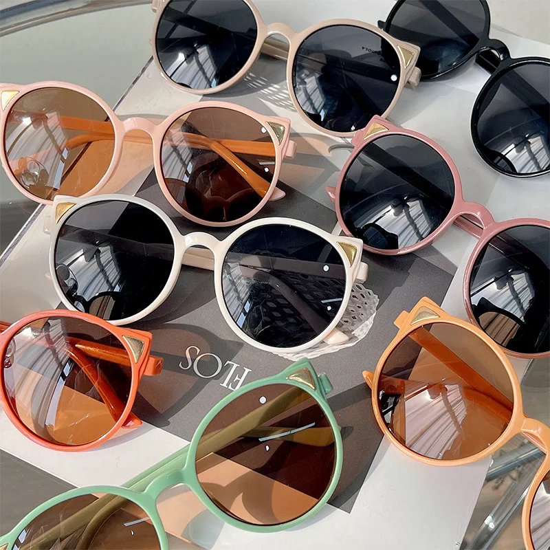 Children Classic Round Frame Sunglasses Boys Girls Cute Cat Ear Sun glasses Vintage Travel Outdoor UV-proof Eyewear
Children Classic Round Frame Sunglasses Boys Girls Cute Cat Ear Sun glasses Vintage Travel Outdoor UV-proof Eyewear