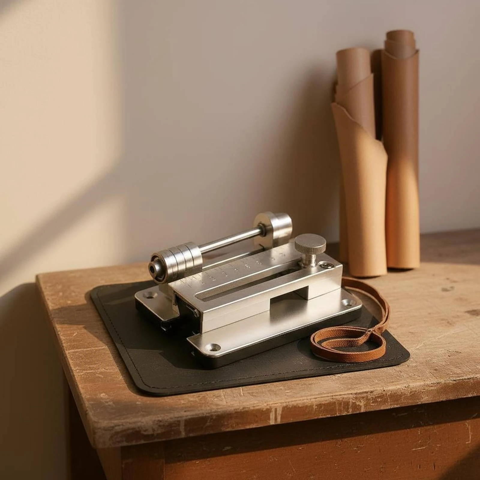 Manual Leather Cutter Bench Mounted Leather Strip Cutter Cutting Tool Compact Easy to Use for Workbench