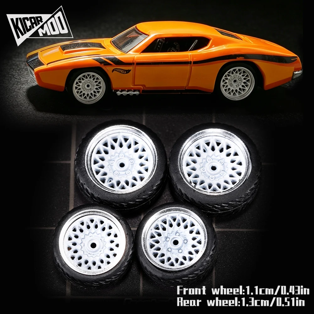 Kicarmod 1/64 Model Car ABS Wheels with Rubber Tire Metal Rims Front Small Rear Large Refitting Parts For Model Car Hot Wheels
Kicarmod 1/64 Model Car ABS Wheels with Rubber Tire Metal Rims Front Small Rear Large Refitting Parts For Model Car Hot Wheels