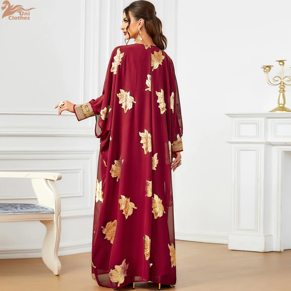 2025 Dubai Luxury Set Solid Long Dress And Chiffon Abaya Fashion Floral Gold Stamping Lace Tape Moroccan Evening Clothing
2025 Dubai Luxury Set Solid Long Dress And Chiffon Abaya Fashion Floral Gold Stamping Lace Tape Moroccan Evening Clothing