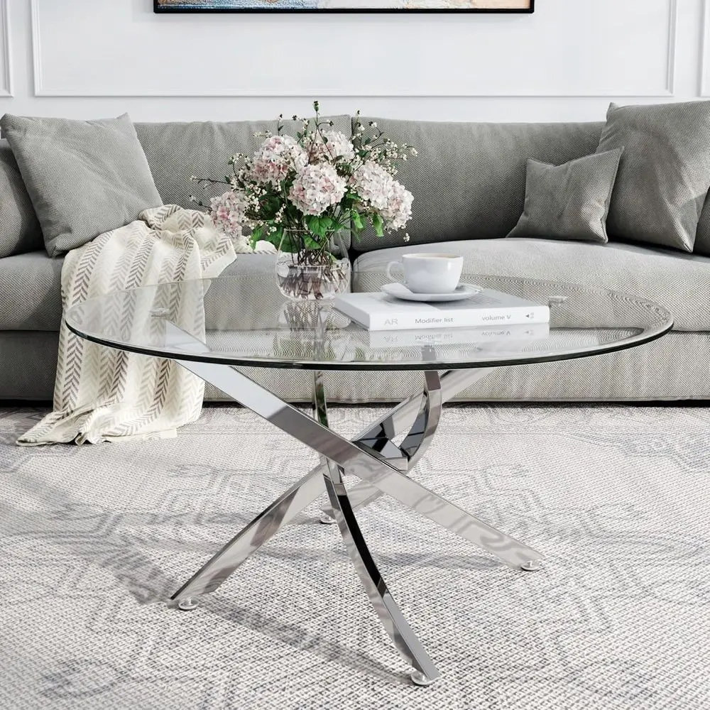 Stylish 35.4 Clear Tempered Glass Coffee Table with Silver Mirror Stainless Steel Legs for Living and Bedroom
Stylish 35.4 Clear Tempered Glass Coffee Table with Silver Mirror Stainless Steel Legs for Living and Bedroom