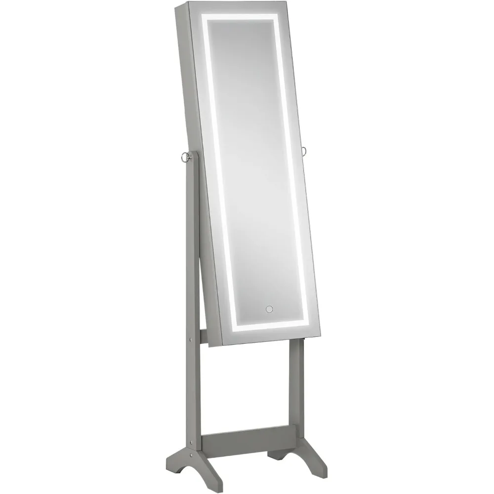 Floor Standing Jewelry Cabinet with LED Light, Lockable Jewelry Organizer with Full-Length Mirror, Customized
Floor Standing Jewelry Cabinet with LED Light, Lockable Jewelry Organizer with Full-Length Mirror, Customized