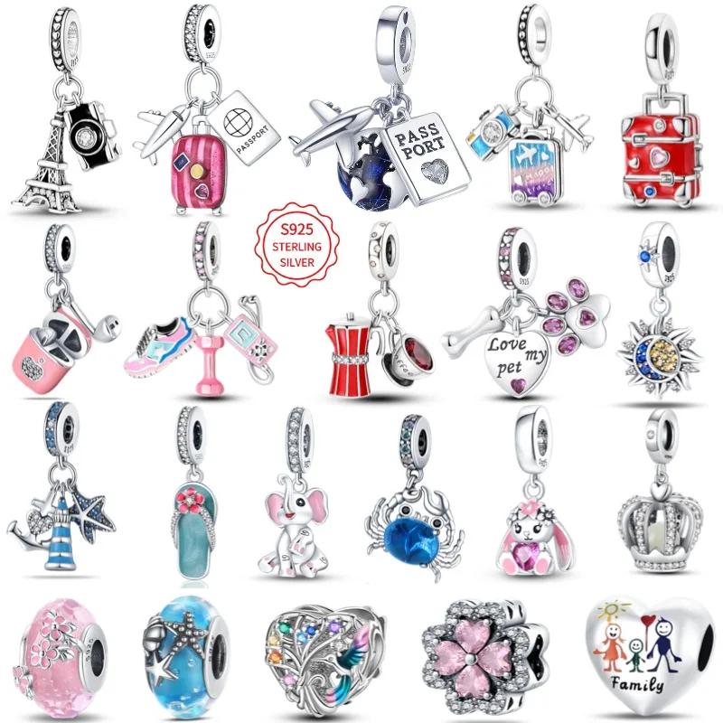 925 Sterling Silver Airplane Travel Luggage Pendant Beaded Set, Compatible with Original Bracelet, DIY Jewelry Gift for Women
925 Sterling Silver Airplane Travel Luggage Pendant Beaded Set, Compatible with Original Bracelet, DIY Jewelry Gift for Women