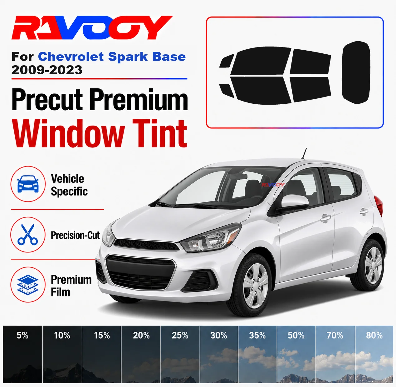 Premium Precut Window Tint Kit Front Rear Windows Rear Windshield For Chevrolet Spark Base 2009-2023 Car Solar Nano Ceramic Film
Premium Precut Window Tint Kit Front Rear Windows Rear Windshield For Chevrolet Spark Base 2009-2023 Car Solar Nano Ceramic Film
