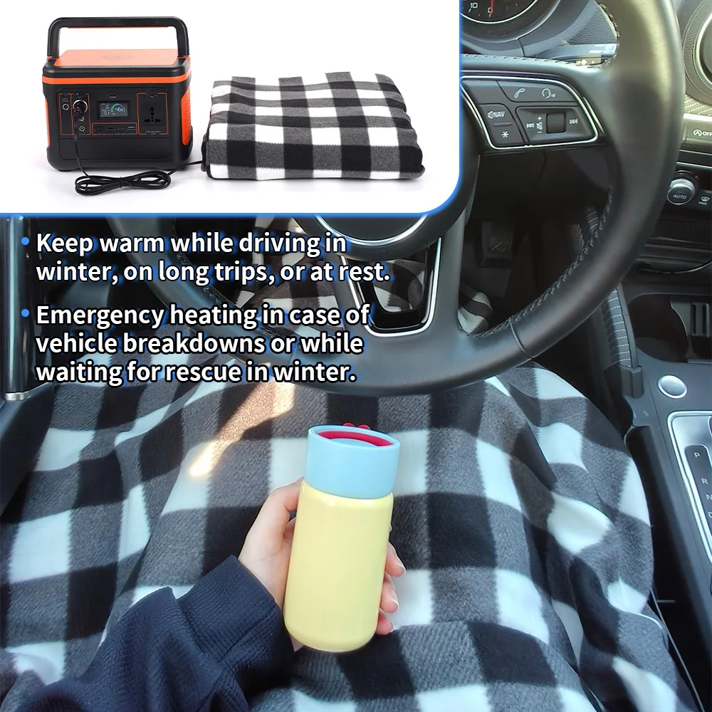 Electric Car Blanket 12V Heated Safety Timer Constant Temperature Heating Blanket Fleece Travel Throw Blanket for RV Truck SUV
Electric Car Blanket 12V Heated Safety Timer Constant Temperature Heating Blanket Fleece Travel Throw Blanket for RV Truck SUV