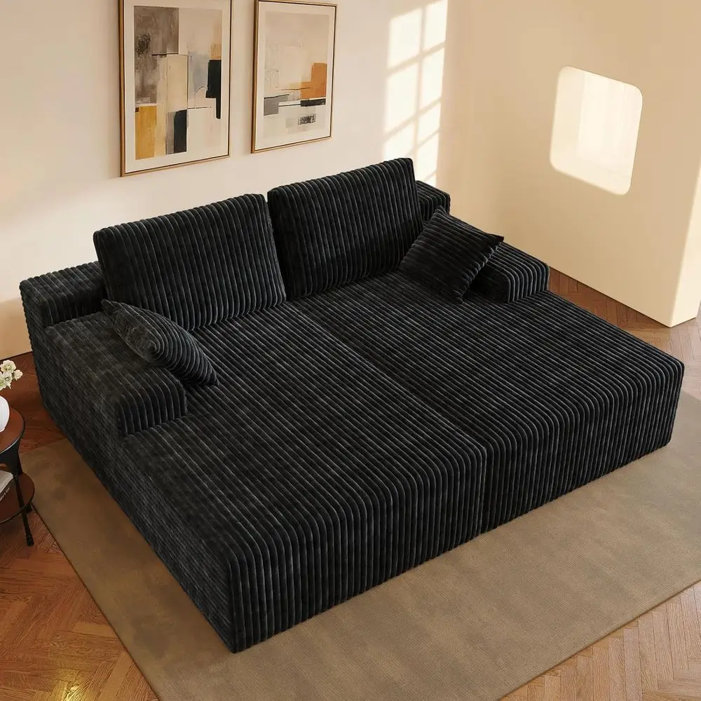 Oversized Chaise Lounge Chair, Plush Corduroy Sofa Couch Bed with Pillows and Wide Armrests, Ideal for Indoor Living Rooms
Oversized Chaise Lounge Chair, Plush Corduroy Sofa Couch Bed with Pillows and Wide Armrests, Ideal for Indoor Living Rooms