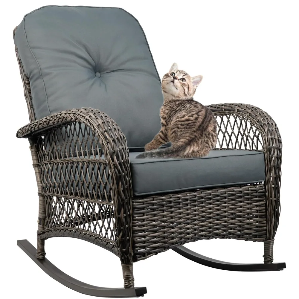 Outdoor Wicker Rocking Chair, All Weather Resin Rattan Wicker Rocking Chairs, for Garden Backyard Lown, Customized
Outdoor Wicker Rocking Chair, All Weather Resin Rattan Wicker Rocking Chairs, for Garden Backyard Lown, Customized