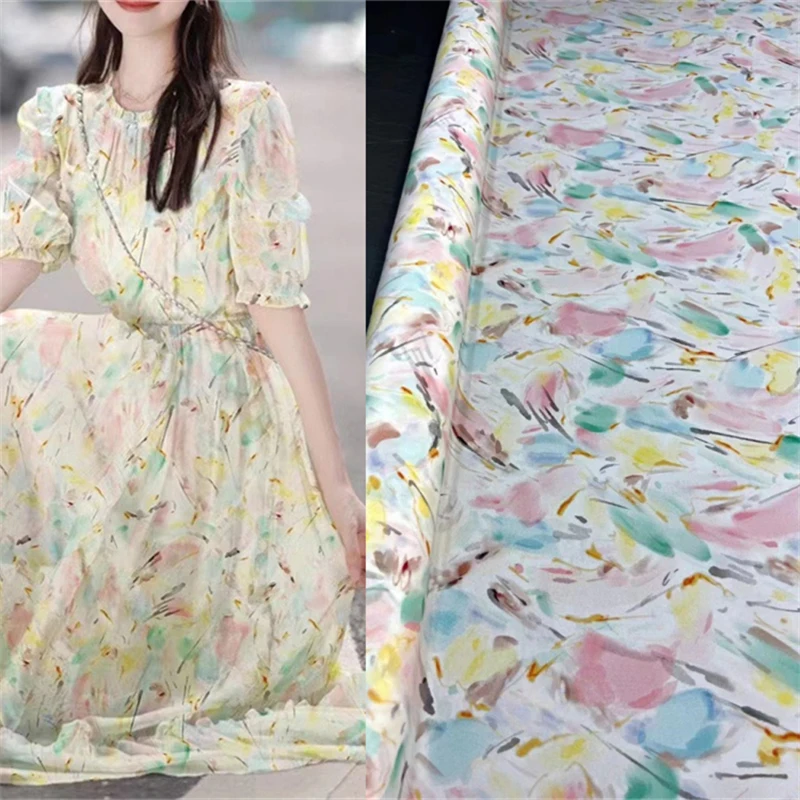 Ice Cream Color Elastic Crepe De Chine and Georgette Silk Chiffon Fabric High-end DIY Women's Dress 100% Pure Silk Fabric Satin
Ice Cream Color Elastic Crepe De Chine and Georgette Silk Chiffon Fabric High-end DIY Women's Dress 100% Pure Silk Fabric Satin