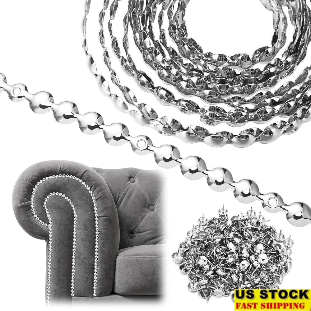 32.8ft Upholstery Tack Strip Decorative Nail Strips Antique Plated Tack Furniture Fabrics Sofa Upholstery Trim Durable Hardness
32.8ft Upholstery Tack Strip Decorative Nail Strips Antique Plated Tack Furniture Fabrics Sofa Upholstery Trim Durable Hardness