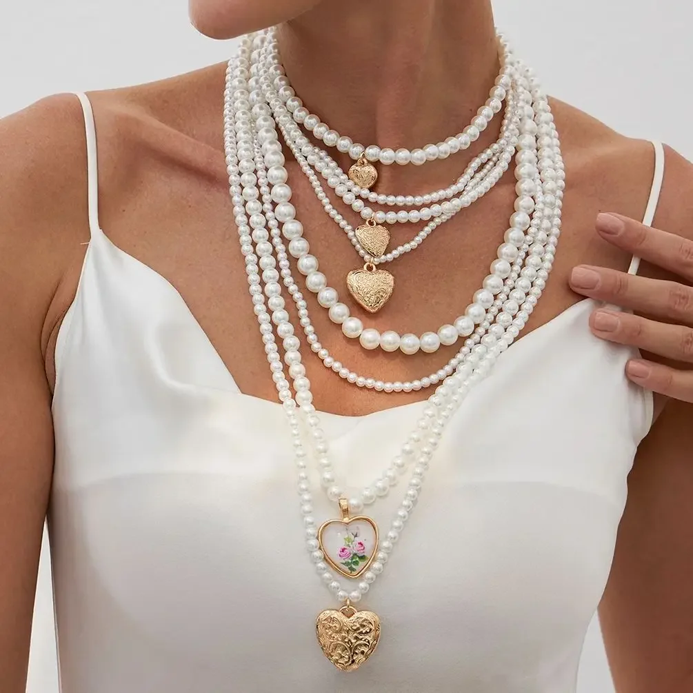 Ingemark 2Pcs/set Boho Exaggeration Multi Layer Imitation Pearl Heart Shape Pendant Necklace Women Charm Long Bead Chain Jewelry
Ingemark 2Pcs/set Boho Exaggeration Multi Layer Imitation Pearl Heart Shape Pendant Necklace Women Charm Long Bead Chain Jewelry