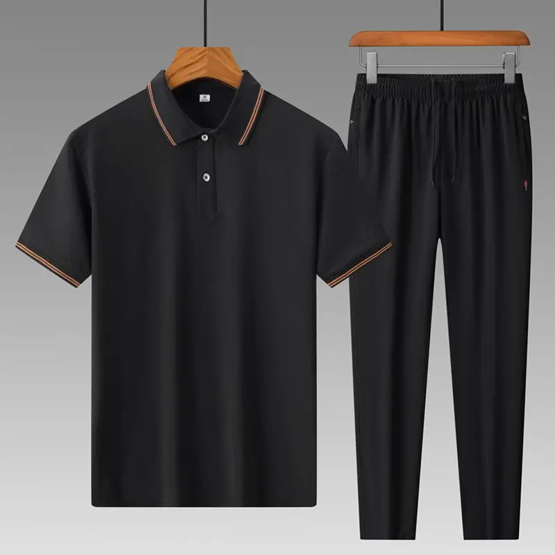 Men's Summer Ice Silk Tracksuit Set Plus Size Quick Dry Short Sleeve O Neck Top Casual Pants 2 Piece Outfit for Father
Men's Summer Ice Silk Tracksuit Set Plus Size Quick Dry Short Sleeve O Neck Top Casual Pants 2 Piece Outfit for Father