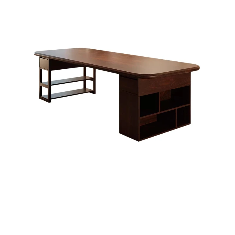 Walnut living room solid wood large long desk bookshelf integrated workbench reading study table desk
Walnut living room solid wood large long desk bookshelf integrated workbench reading study table desk