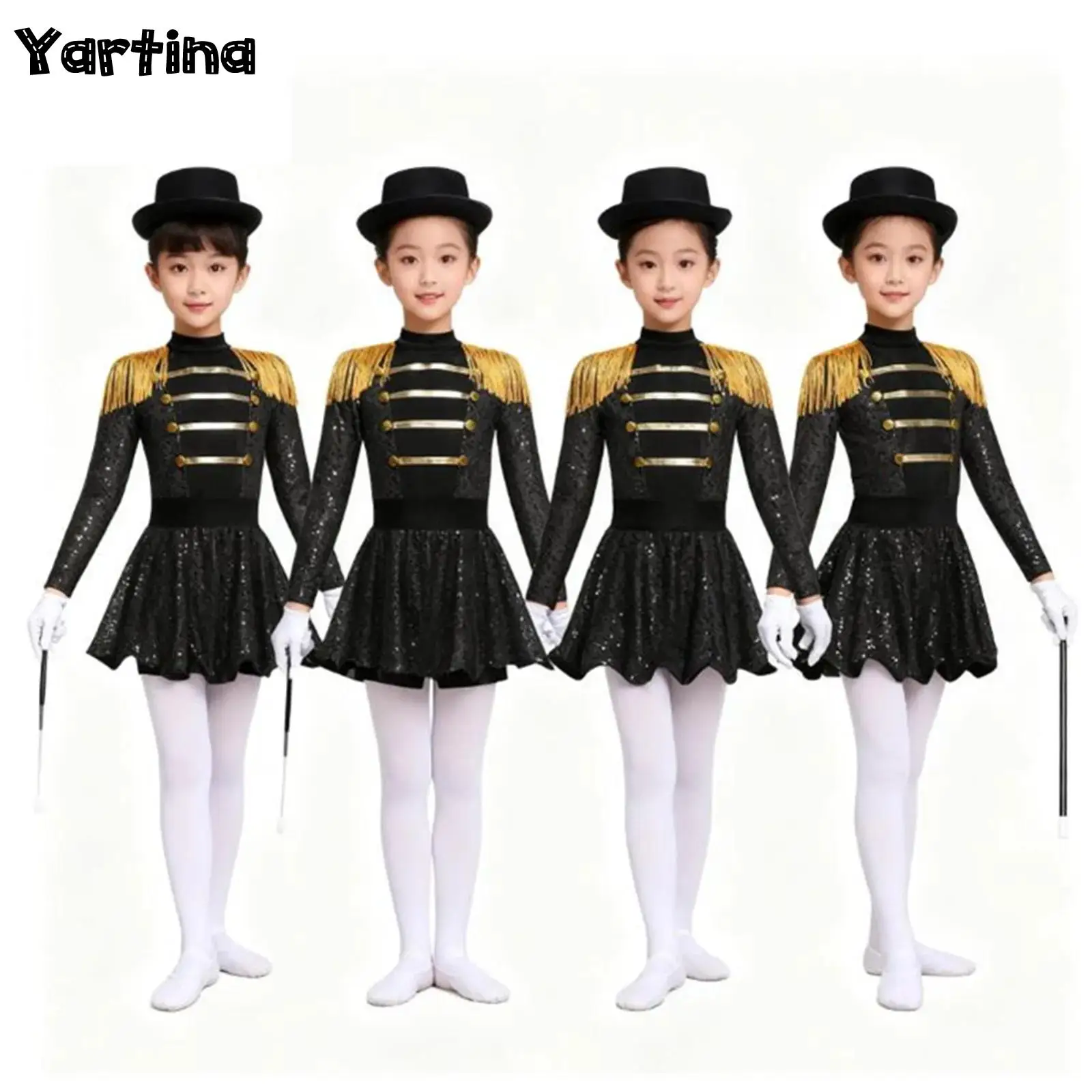 Girls Ringmaster Circus Magician Lion Tamer Cosplay Costume Set Tassel Zipper Sequin Circus Bodysuit with Hat Magic Wand Gloves
Girls Ringmaster Circus Magician Lion Tamer Cosplay Costume Set Tassel Zipper Sequin Circus Bodysuit with Hat Magic Wand Gloves