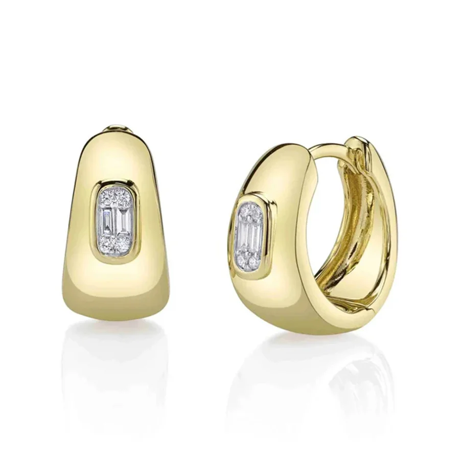 Dazzling Inlaid White CZ Hoop Earrings for Women Trendy Golden Color Geometry Daily Wear Party Jewelry Anniversary Gift
Dazzling Inlaid White CZ Hoop Earrings for Women Trendy Golden Color Geometry Daily Wear Party Jewelry Anniversary Gift