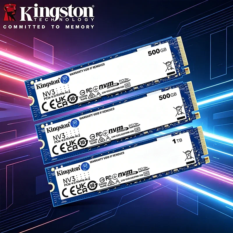 Kingston NV3 SSD 1TB 2TB 4TB 500GB NVMe PCIe Gen 4.0x4 Solid State Drive M.2 2280 Internal SSD Nvme M2 for Desktop Laptop
Kingston NV3 SSD 1TB 2TB 4TB 500GB NVMe PCIe Gen 4.0x4 Solid State Drive M.2 2280 Internal SSD Nvme M2 for Desktop Laptop