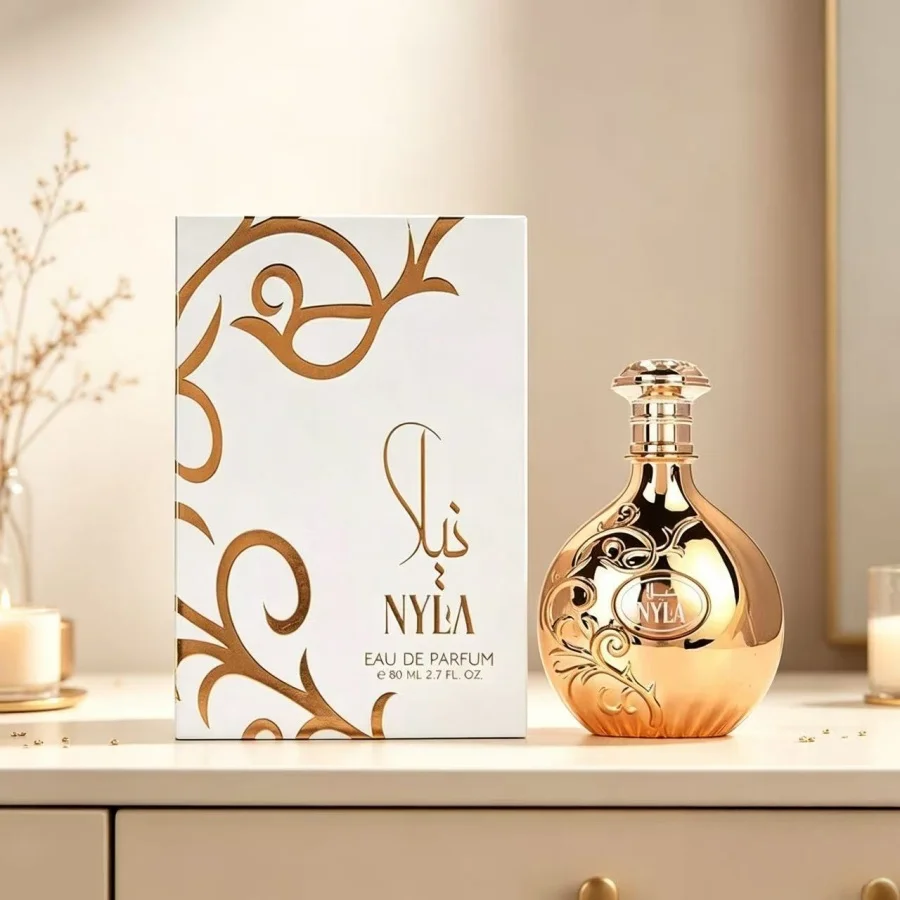 Women's NYLA EDP Perfume 2.7 FL OZ Rich Arabian Scent Golden Carved Bottle Long Wear Fragrance Gift for Ladies
Women's NYLA EDP Perfume 2.7 FL OZ Rich Arabian Scent Golden Carved Bottle Long Wear Fragrance Gift for Ladies