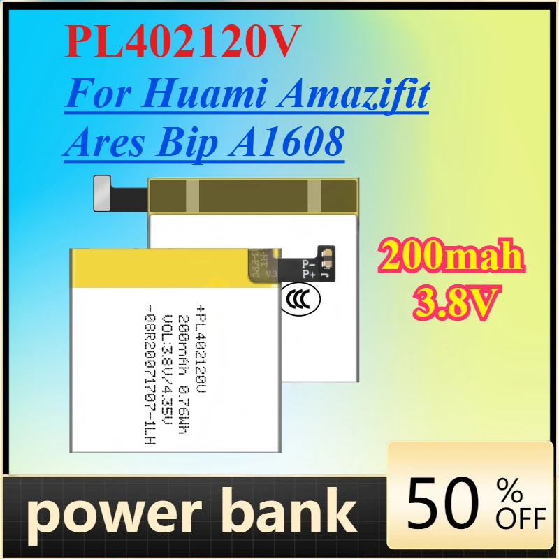 PL402120V 200mah 3.8V Battery for Huami Amazifit Ares Bip A1608 Rechargeable Battery
PL402120V 200mah 3.8V Battery for Huami Amazifit Ares Bip A1608 Rechargeable Battery