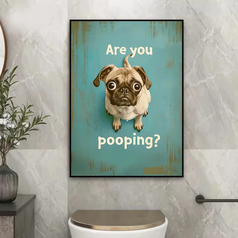 Cute Pug Are You Pooping Canvas Wall Paintings Vintage Funny Bathroom Toilet Posters Prints Art Retro Wall Art Decoration Mural
Cute Pug Are You Pooping Canvas Wall Paintings Vintage Funny Bathroom Toilet Posters Prints Art Retro Wall Art Decoration Mural