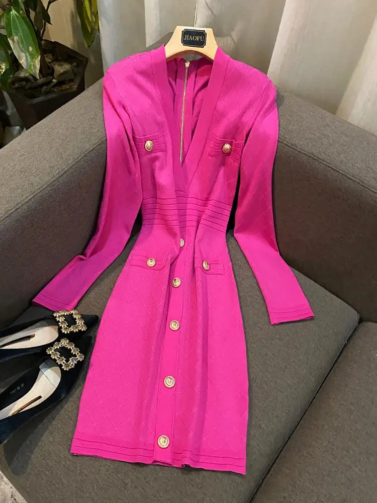 Winter Knitted Dr Women's Mid-Length Slimming Color V-Ne Long Sve Wrap around Skirt High Waist Commute Sle
Winter Knitted Dr Women's Mid-Length Slimming Color V-Ne Long Sve Wrap around Skirt High Waist Commute Sle