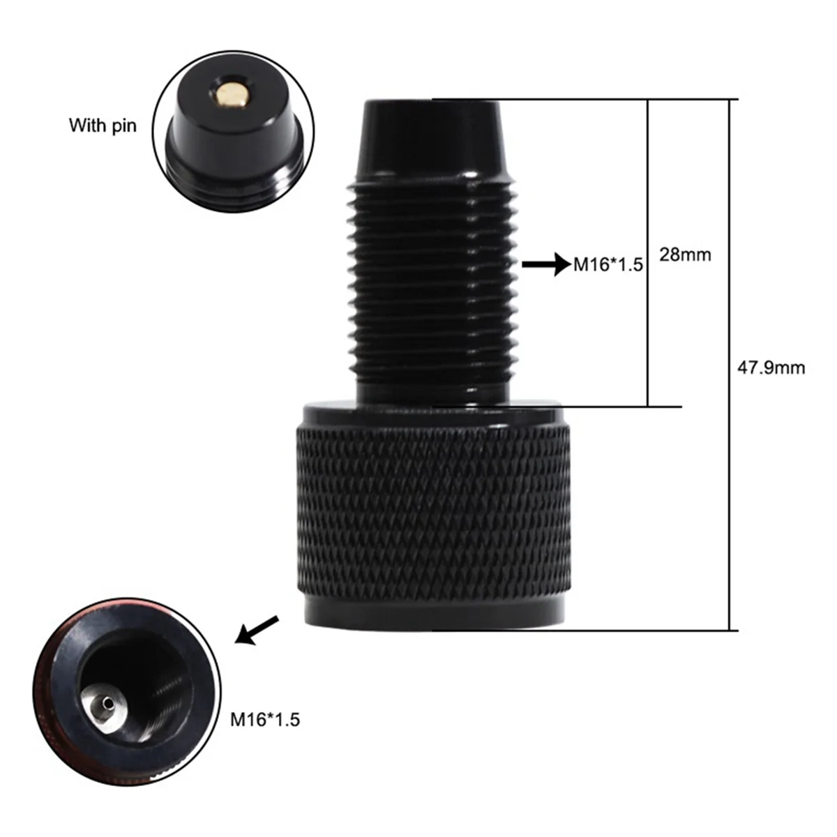 Посовершенствованный! Односторонний адаптер M16x1,5 с резьбой CO2 Saver Adapter 88G 90G CO2 Saver Adapter Черный
Посовершенствованный! Односторонний адаптер M16x1,5 с резьбой CO2 Saver Adapter 88G 90G CO2 Saver Adapter Черный