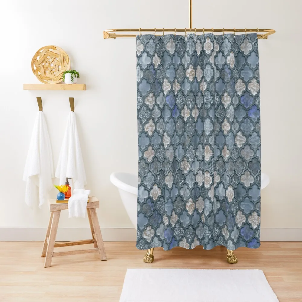 Shabby Chic Moroccan Tiles Faded Bohemian LuxuryIn Shades Of Blue Shower Curtain Elegant Bathroom Curtain
Shabby Chic Moroccan Tiles Faded Bohemian LuxuryIn Shades Of Blue Shower Curtain Elegant Bathroom Curtain