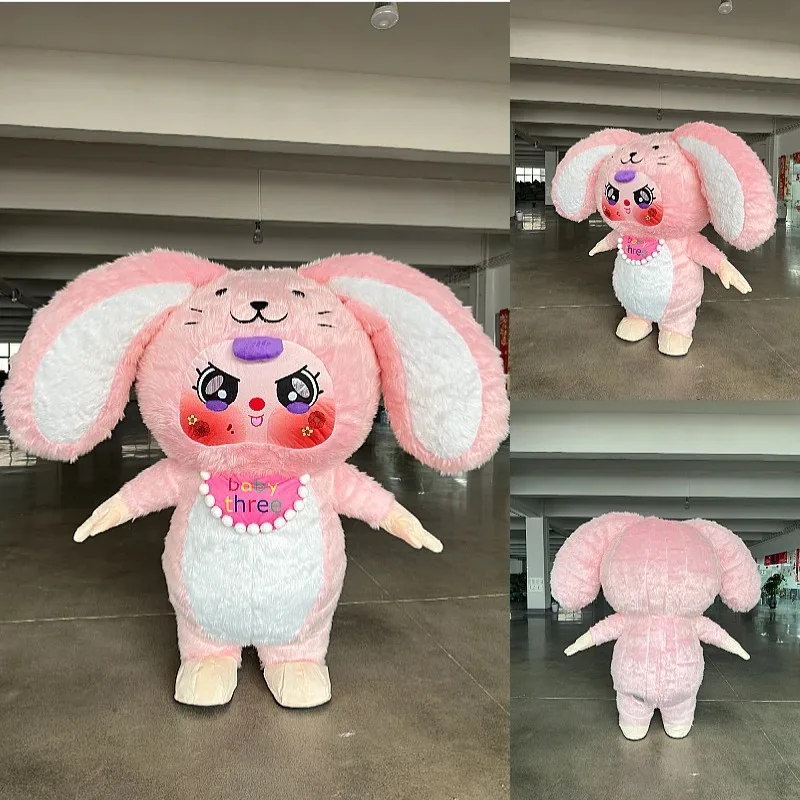 Colorful Inflatable Baby Three Mascot Costume Long Fur Rabbit Blow Up Walking Outfits Halloween Christmas Fancy Party Dress
Colorful Inflatable Baby Three Mascot Costume Long Fur Rabbit Blow Up Walking Outfits Halloween Christmas Fancy Party Dress