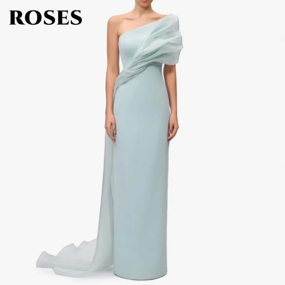 ROSES Sky Blue Evening Dresses One Shoulder Satin Prom Gown Trumpet Pleats Party Dresses فساتين السهرة Customized
ROSES Sky Blue Evening Dresses One Shoulder Satin Prom Gown Trumpet Pleats Party Dresses فساتين السهرة Customized