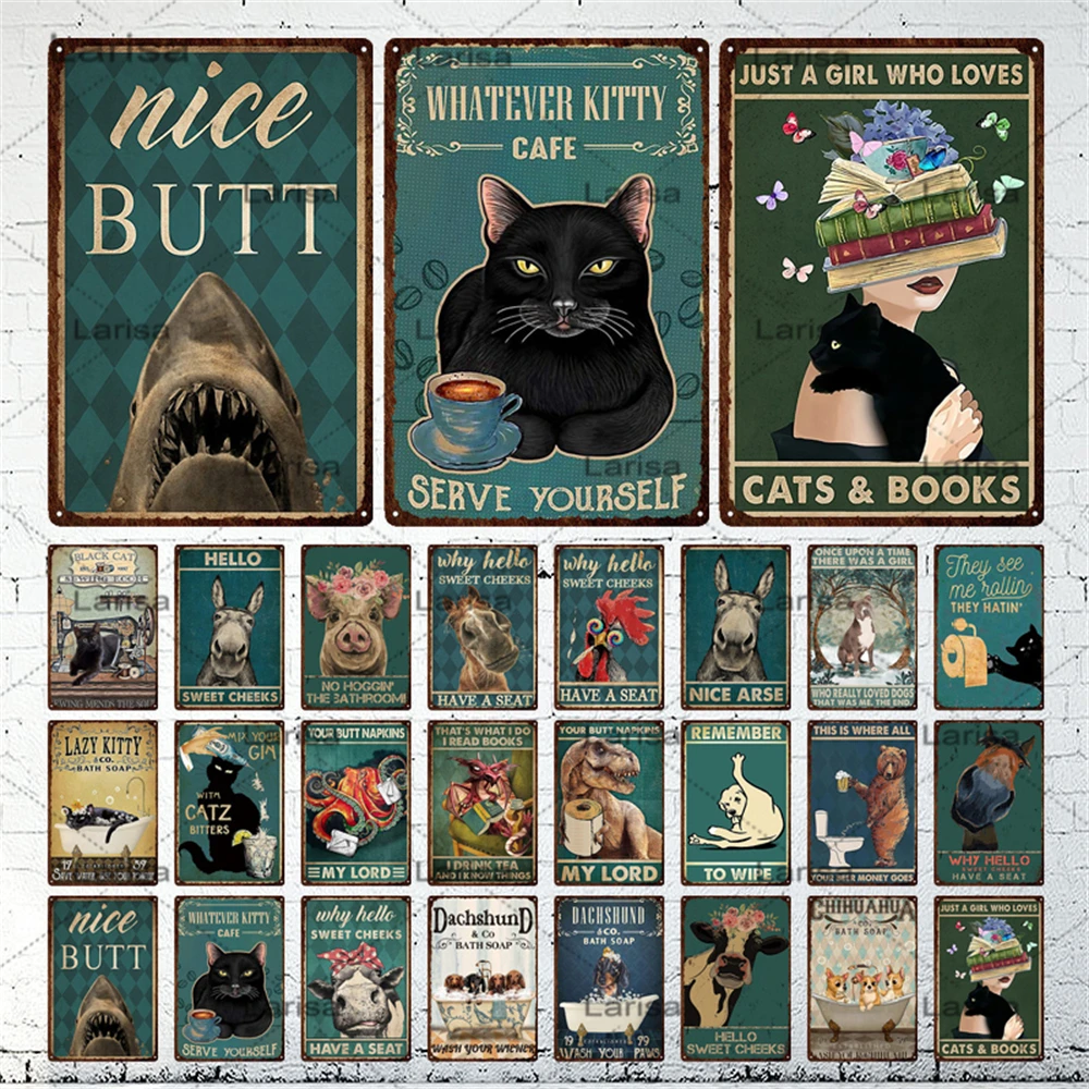 Funny Cat Vintage Metal Sign Retro Tin Sign Black Cat Animals Plaque Art Home Decoration for Living Room Pet Shop Wall Decor
Funny Cat Vintage Metal Sign Retro Tin Sign Black Cat Animals Plaque Art Home Decoration for Living Room Pet Shop Wall Decor