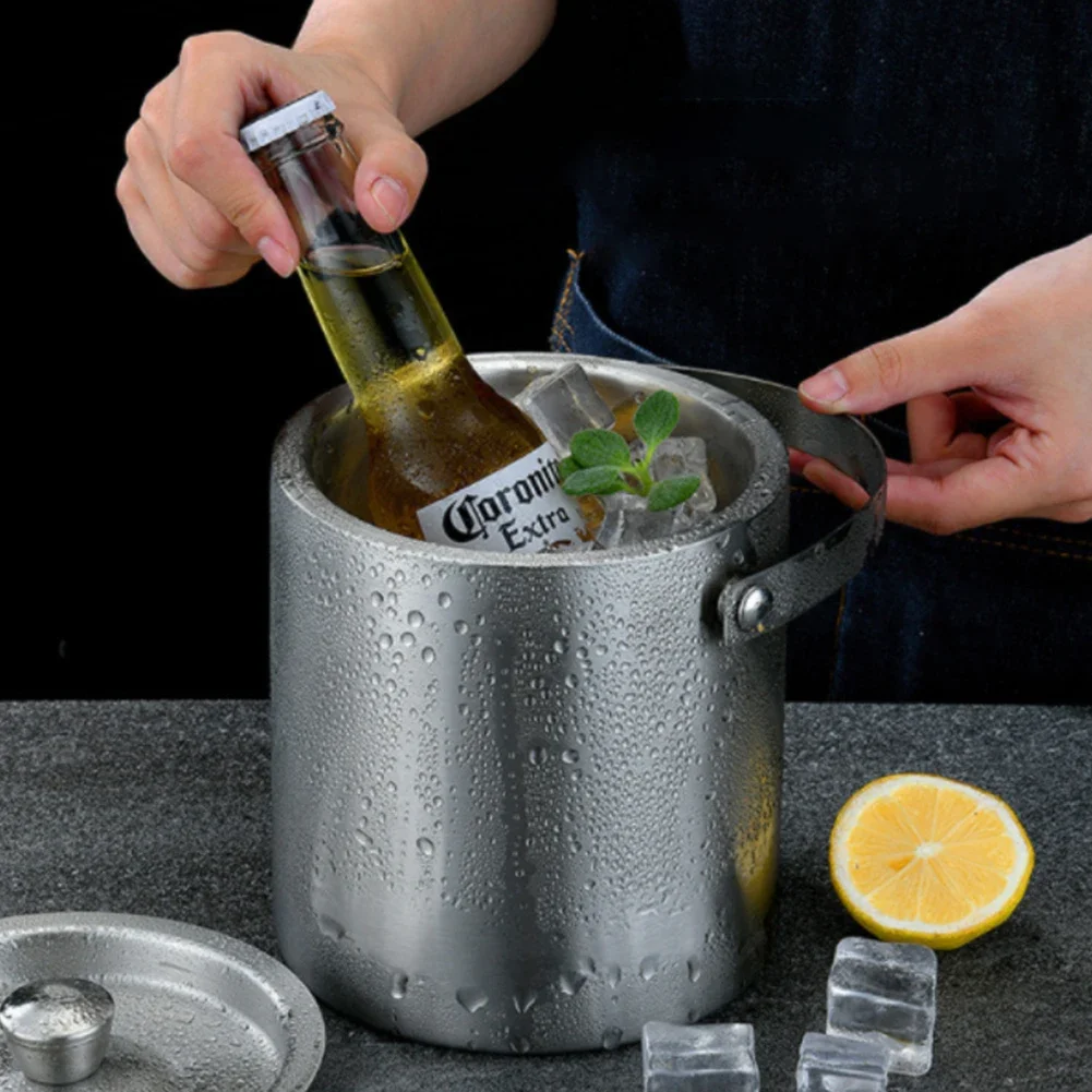 Double-Wall Stainless Steel Insulated Chilling Ice Bucket with Lid Cooler Bucket Great for Home Bar Chilling Beer Champagne Wine
Double-Wall Stainless Steel Insulated Chilling Ice Bucket with Lid Cooler Bucket Great for Home Bar Chilling Beer Champagne Wine