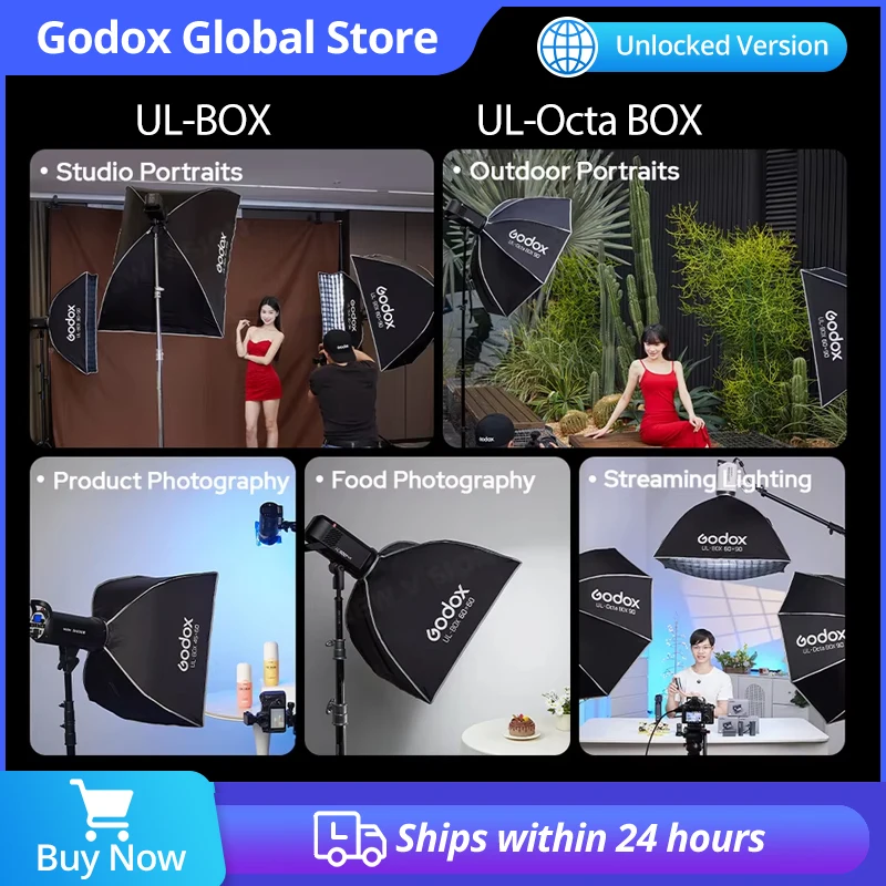 GODOX UL-Octa BOX /UL-BOX Quick Release Umbrella Softbox for product photography, fashion editorials,or commercialstill life.
GODOX UL-Octa BOX /UL-BOX Quick Release Umbrella Softbox for product photography, fashion editorials,or commercialstill life.