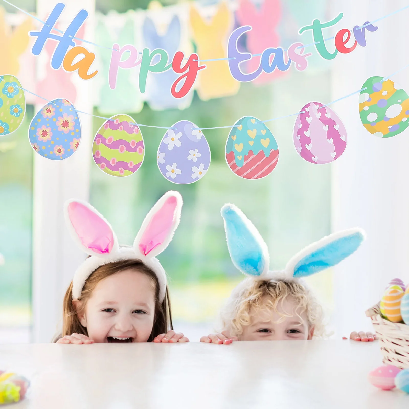 Easter Decoration Hangings Banner for Letter Decorative Decorations Paper Party Garland Baby
Easter Decoration Hangings Banner for Letter Decorative Decorations Paper Party Garland Baby