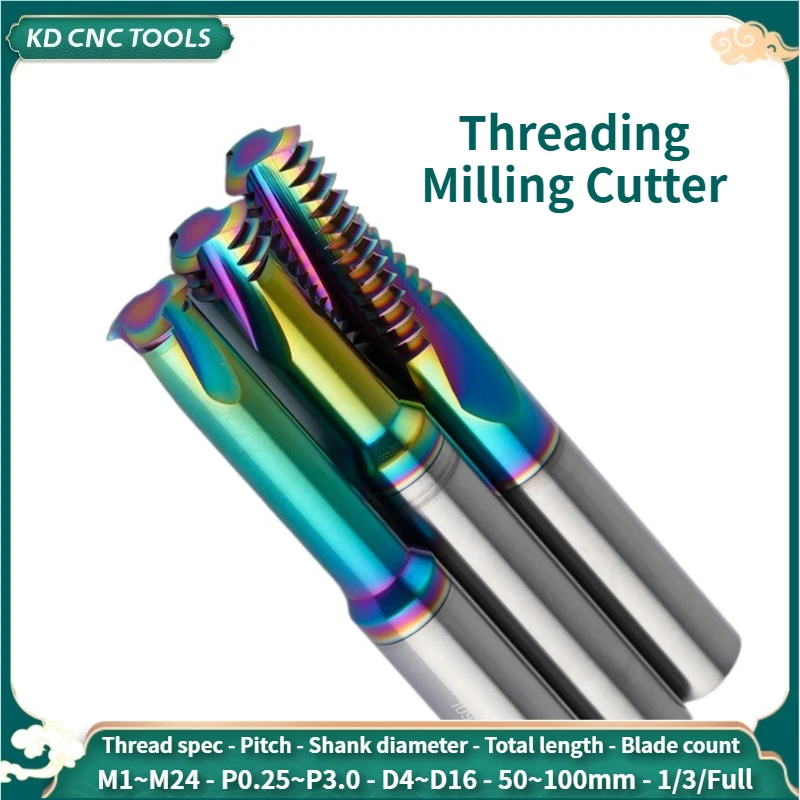KD CNC Thread End Mill 1 Teeth 3 Teeth Full teeth ISO Pitch M1 M2 3 4 6 8 10 12 14 16 18 22 Carbide CNC Threading Milling Cutter
KD CNC Thread End Mill 1 Teeth 3 Teeth Full teeth ISO Pitch M1 M2 3 4 6 8 10 12 14 16 18 22 Carbide CNC Threading Milling Cutter