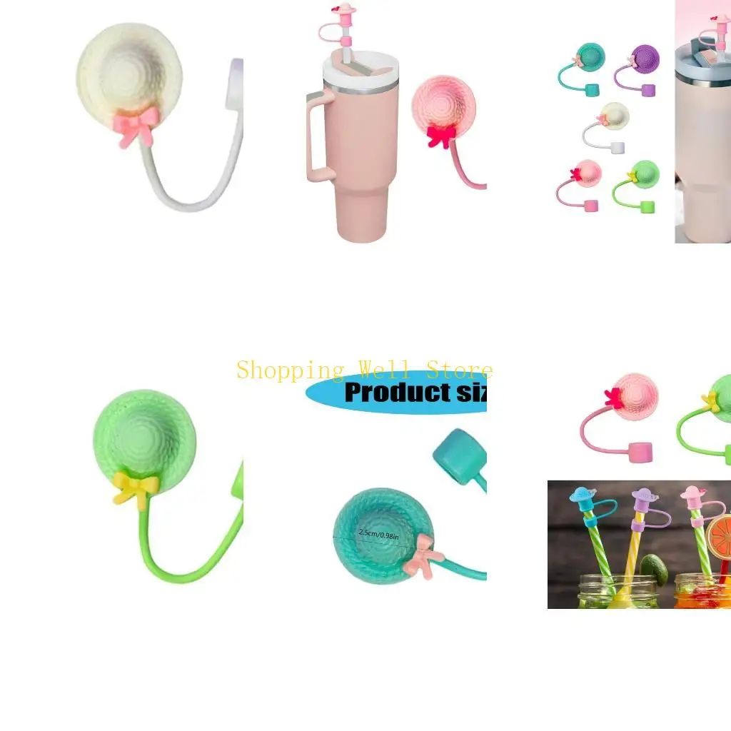 KX4B Lovely Hat Silicone Straw Covers Caps Portable Straw Caps Decoration
KX4B Lovely Hat Silicone Straw Covers Caps Portable Straw Caps Decoration